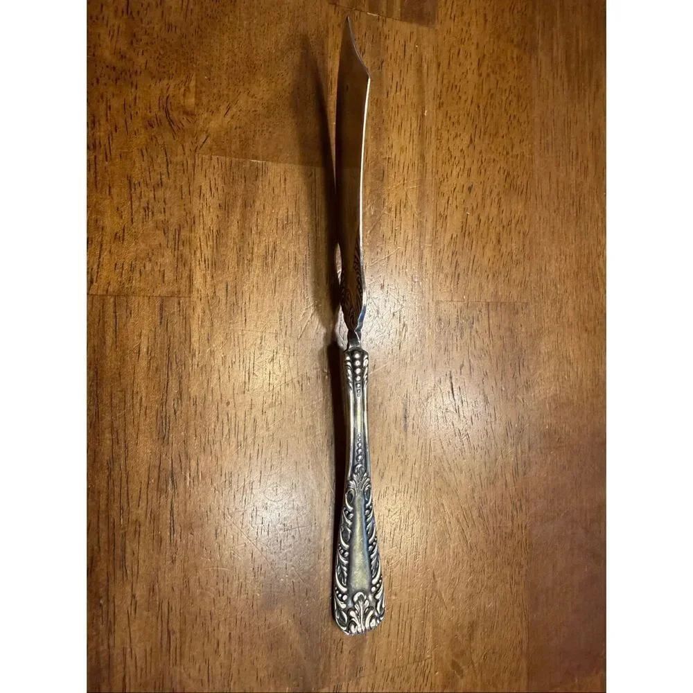 Antique New Haven Silver 1899 KINGS Twisted Handle Master Butter Knife 7 3/8" (6